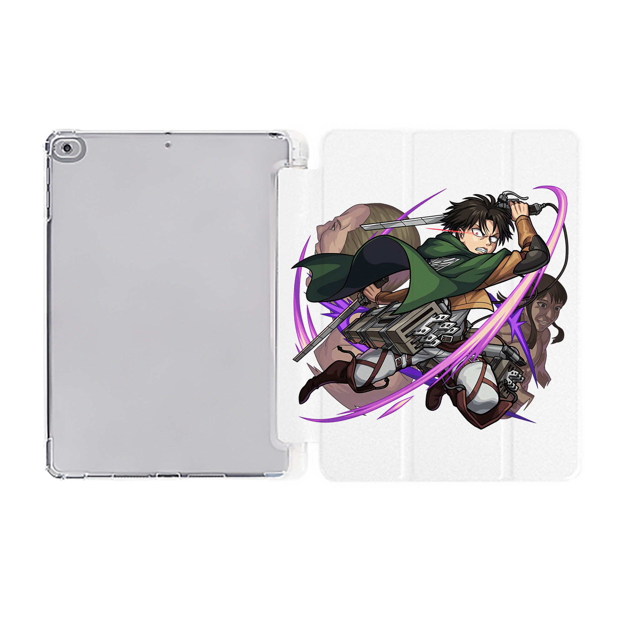 （画像用） 進撃の巨人 リヴァイ·アッカーマン Attack on Titan Levi Ackerman IPad ケース ペン収納付き 三つ折りスタンド PUレザー×シリコン 対応機種9.5/10.5/10.9インチ